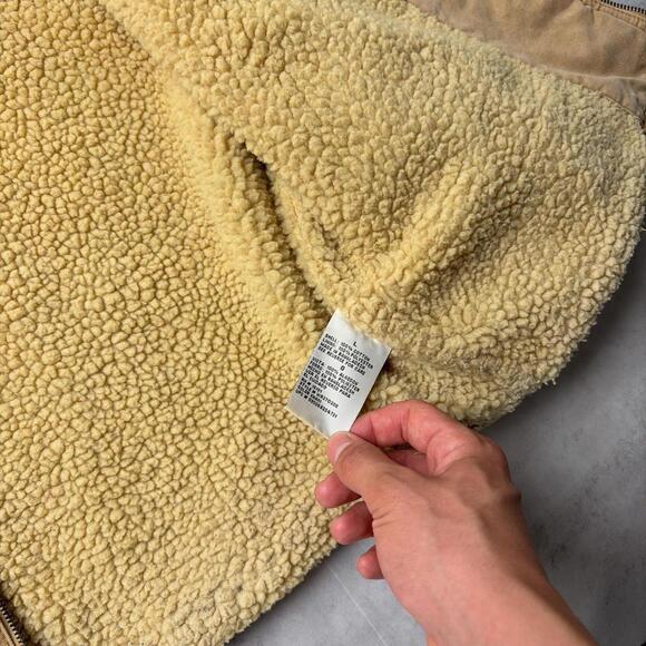 Vintage Tan Wrangler Hero Sherpa Lined Canvas Workwear Vest - Picture 7 of 8